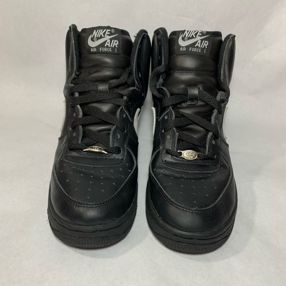 2002 NIKE AIR FORCE 1 HIGH BLACK WHITE size 6Y - Picture 3 of 8